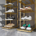 NNEAGS 2X 5 Tier Gold Plated Metal Shoe Organizer Space Saving Portable Footwear Storage Shelf