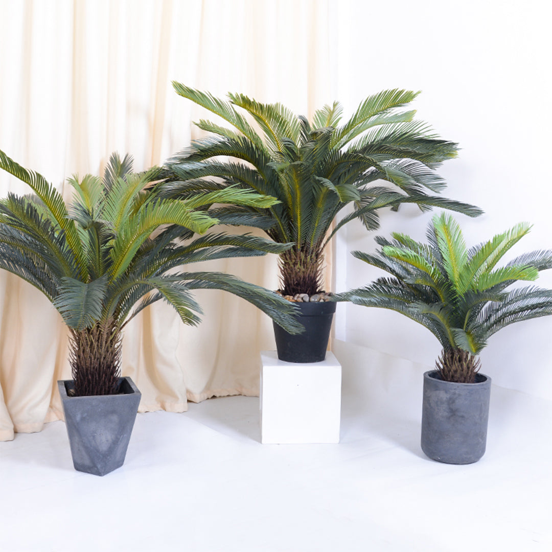 NNEAGS 2X 155cm Artificial Indoor Cycas Revoluta Cycad Sago Palm Fake Decoration Tree Pot Plant