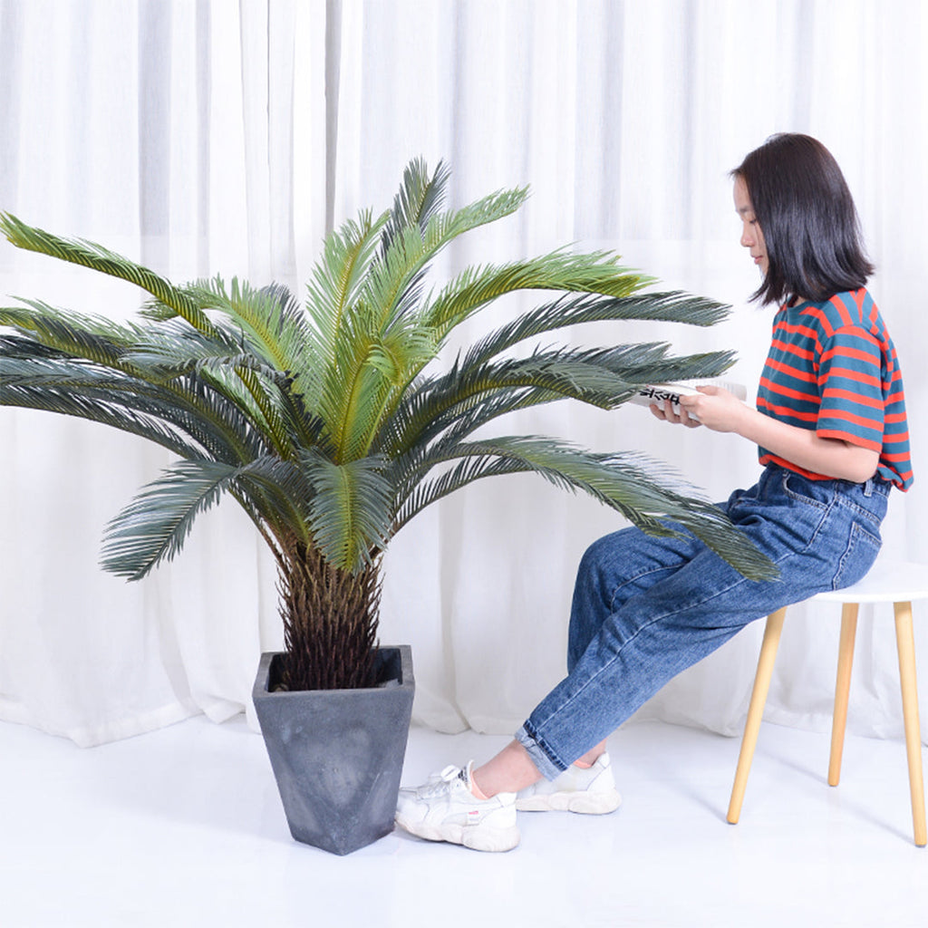 NNEAGS 2X 155cm Artificial Indoor Cycas Revoluta Cycad Sago Palm Fake Decoration Tree Pot Plant