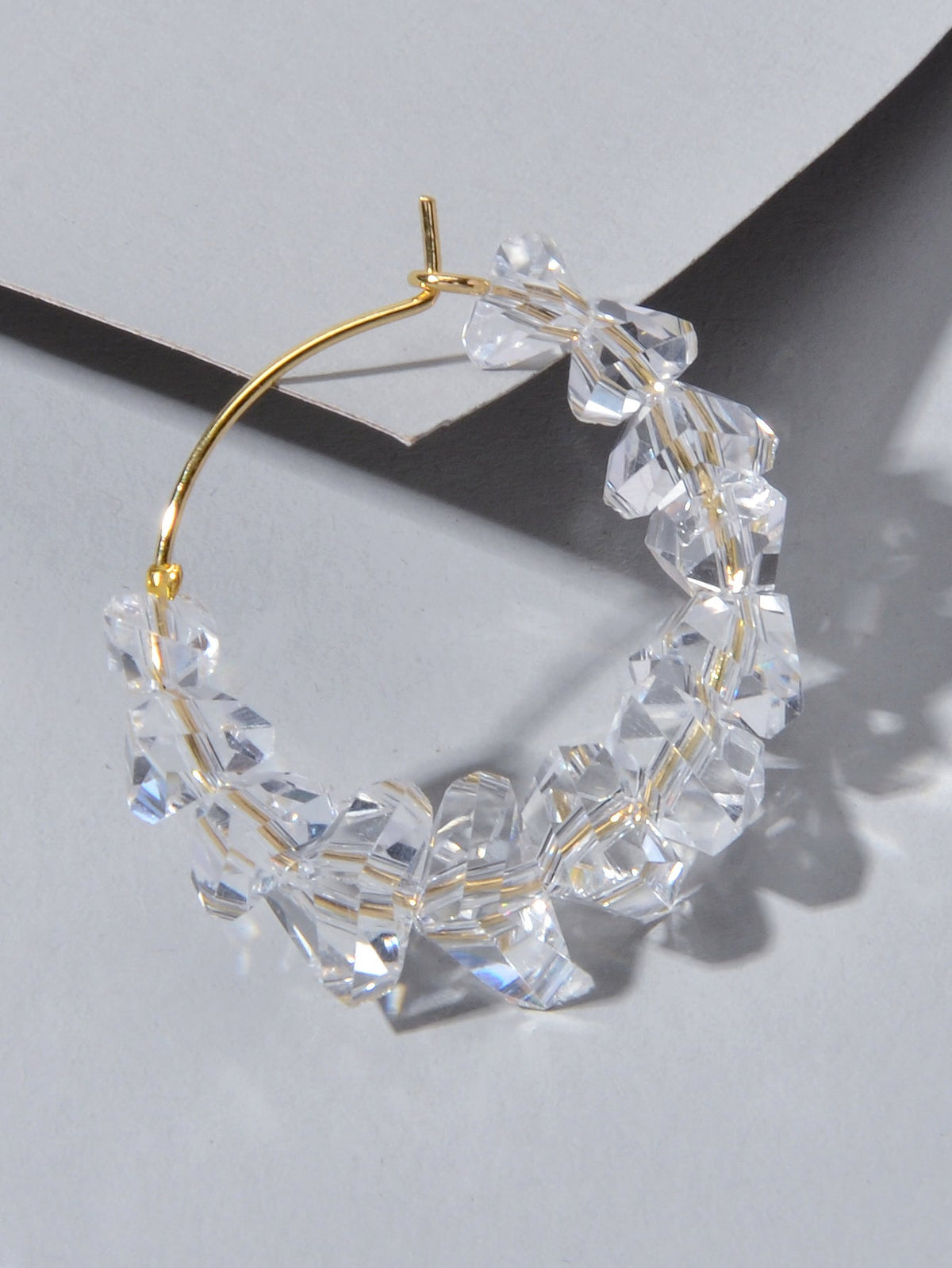 Ladies Jewellery Transparent Acrylic Beads Hoop Dangle Earrings Party Decoration