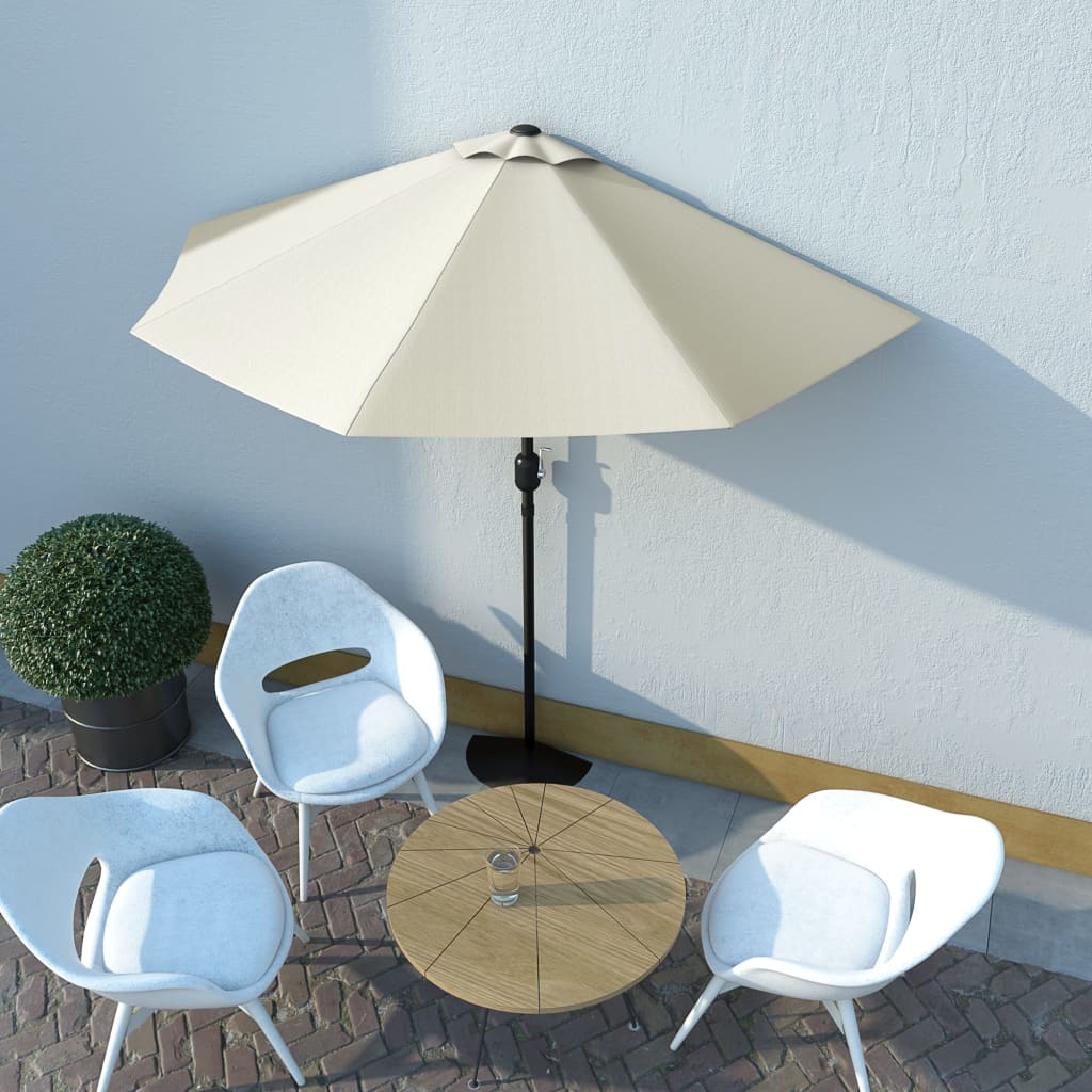 NNEVL Balcony Parasol with Aluminium Pole Sand 270x135 cm Half