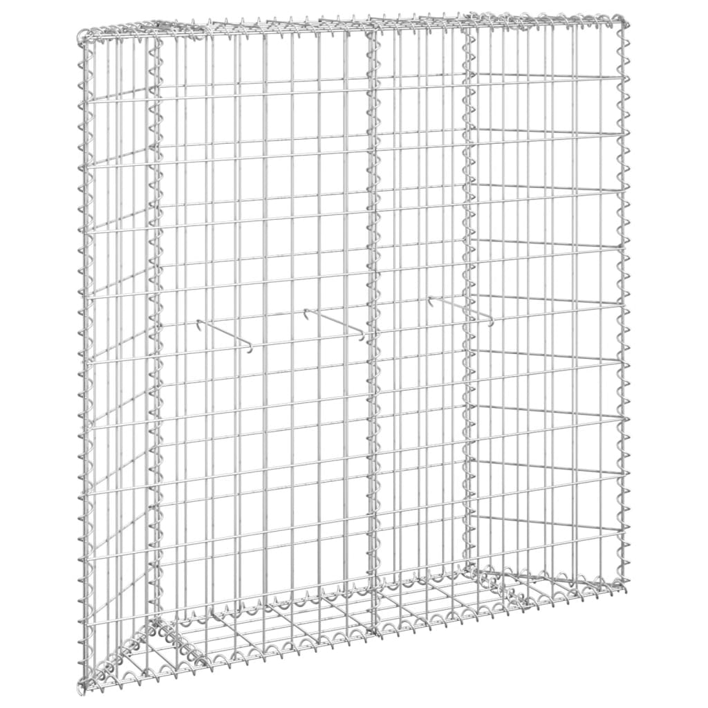 NNEVL Trapezium Gabion Raised Bed Galvanised Steel 100x20x100 cm