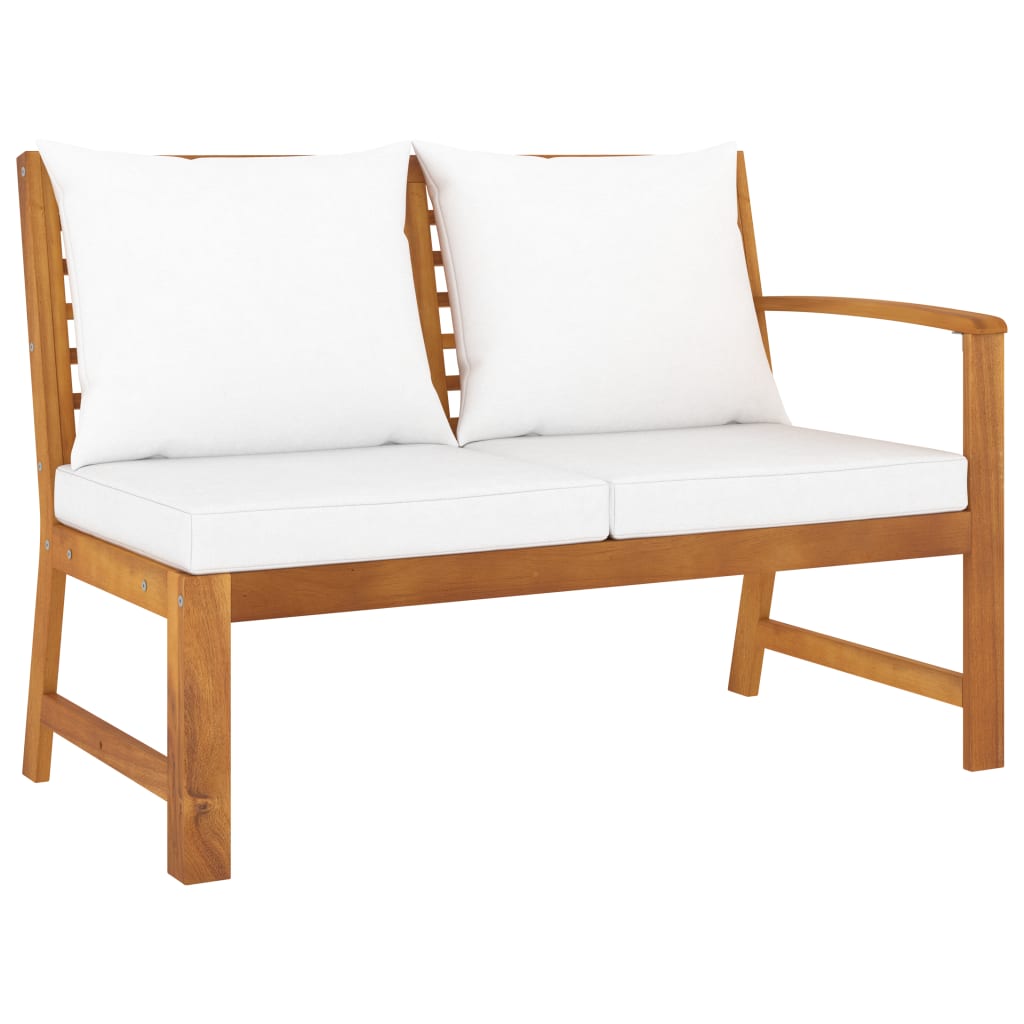 NNEVL 5 Piece Garden Lounge Set with Cushion Cream Solid Acacia Wood