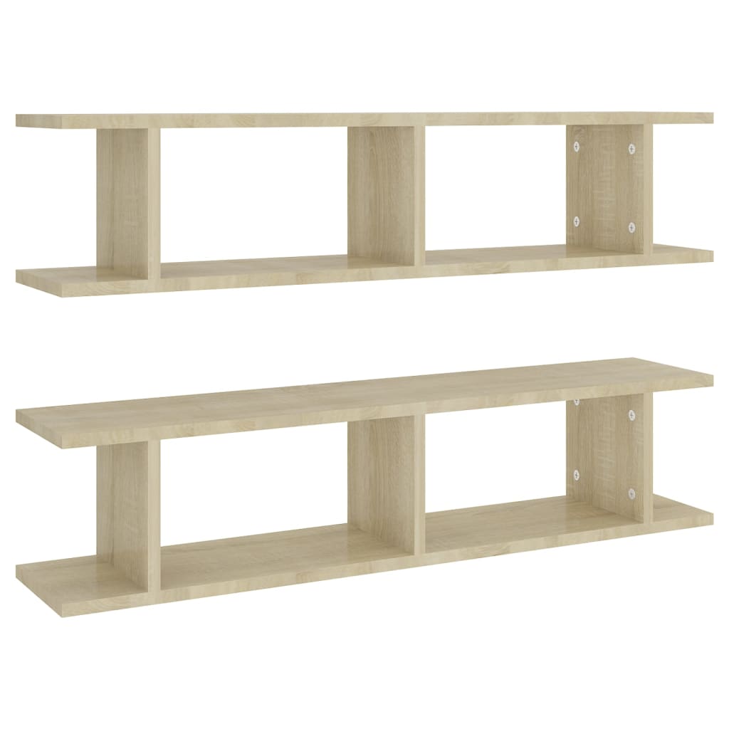 NNEVL Wall Shelves 2 pcs Sonoma Oak 90x18x20 cm Chipboard