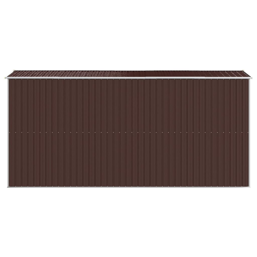 NNEVL Garden Shed Dark Brown 192x440x223 cm Galvanised Steel