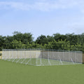 NNEVL Outdoor Dog Kennel Silver 8x16x2 m Galvanised Steel