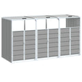 NNEVL Wheelie Bin Storage for Triple Bins Grey 216x81x115 cm Steel