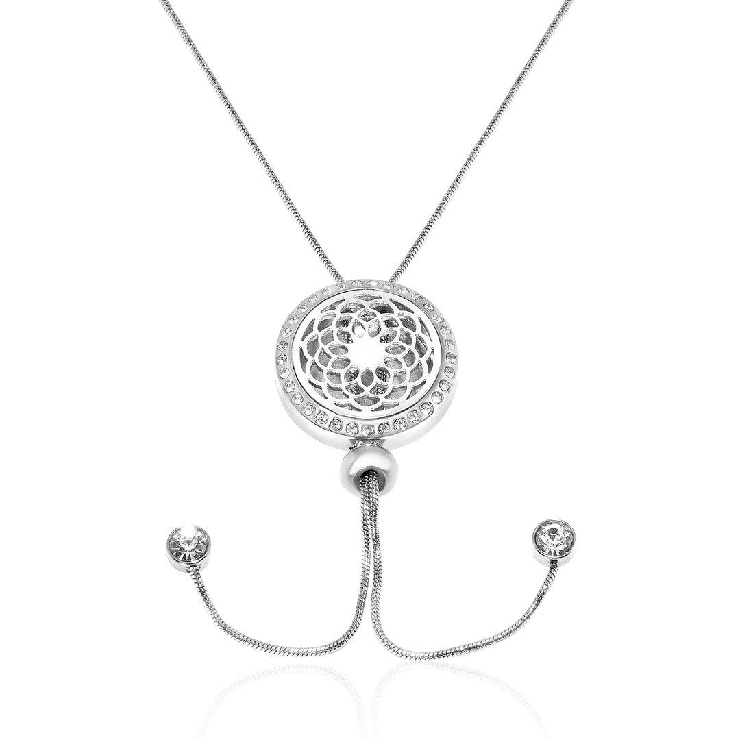 Chrysanthemum Pendant Necklace with adjustable Snake Chain FEP028ZA