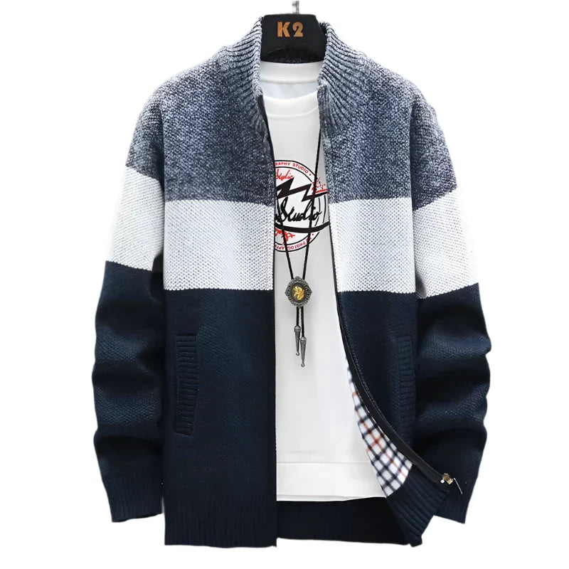 NNEOBA Mens Fleece Zipper Cardigan Winter Jacket Sweater