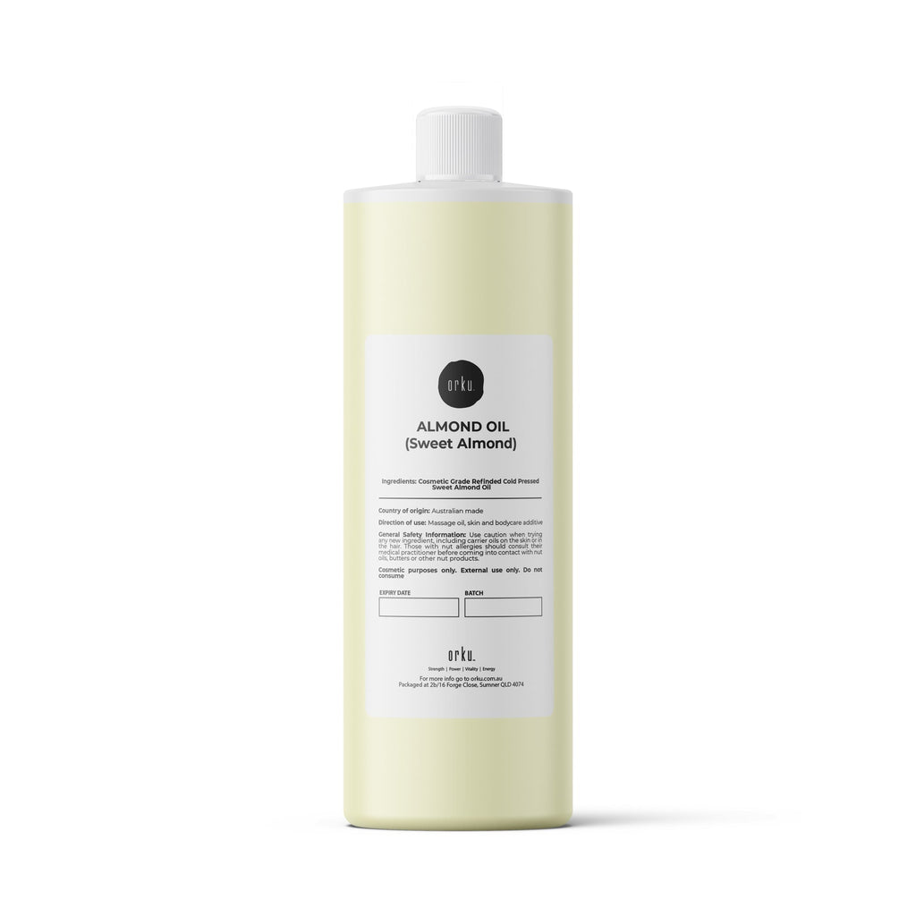 NNEDSZ 1L Sweet Almond Oil Refined Cosmetic Grade 100% Pure - Skin Face Hair Massage
