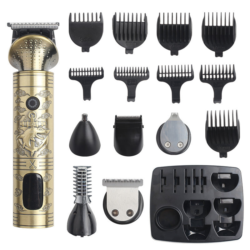 NNEDSZ Vintage Electric Hair Trimmer & Multi-Grooming Kit with Multi-Length Attachments