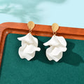 1pair Elegant Flower Petal Dangle Earrings for Women Daily Dating Party Jewelry