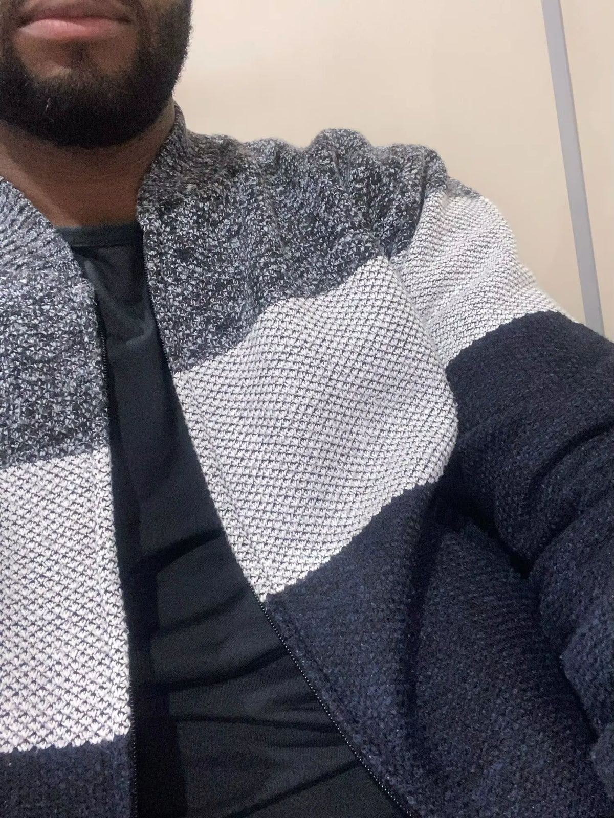 NNEOBA Mens Fleece Zipper Cardigan Winter Jacket Sweater